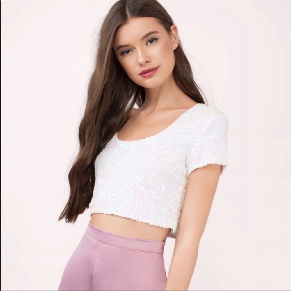 Tobi Sequin Crop Top